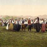 Група сељака игра, између 1890. и 1900. (фото Library of Congress)